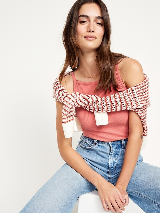 L'image numéro 3 présente Camisole en tricot côtelé