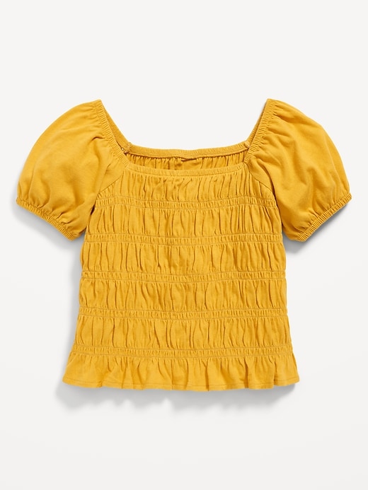 Voir une image plus grande du produit 2 de 4. Haut à smocks à manches bouffantes pour Fille