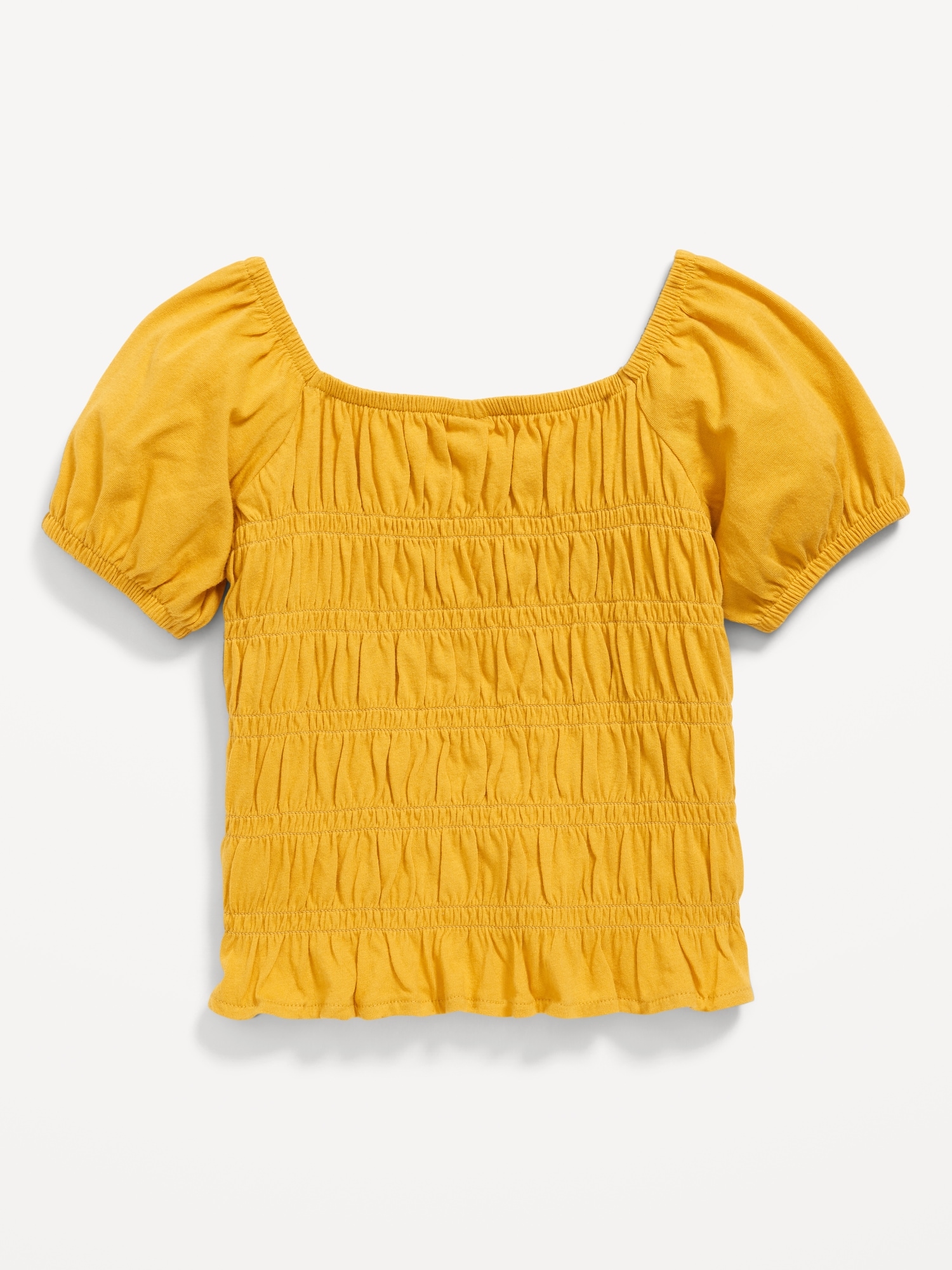 Puff-Sleeve Smocked Top for Girls