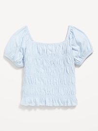 View large product image 3 of 4. Puff-Sleeve Smocked Top for Girls