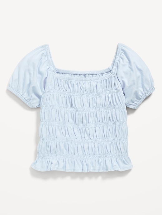 View large product image 2 of 4. Puff-Sleeve Smocked Top for Girls