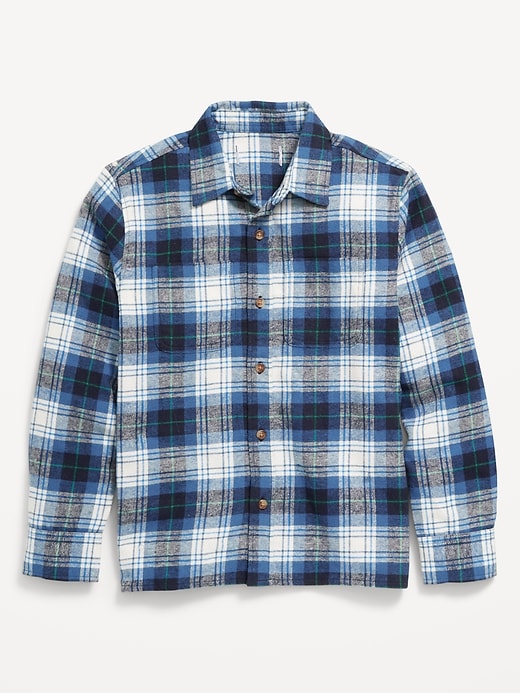 View large product image 2 of 3. Long-Sleeve Flannel Pocket Shirt for Boys