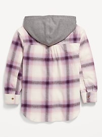 View large product image 3 of 3. Long-Sleeve Hooded Flannel Shirt for Girls