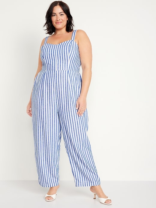 Image number 6 showing, Fit & Flare Linen-Blend Jumpsuit