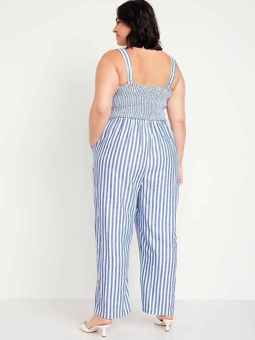 Image number 7 showing, Fit & Flare Linen-Blend Jumpsuit