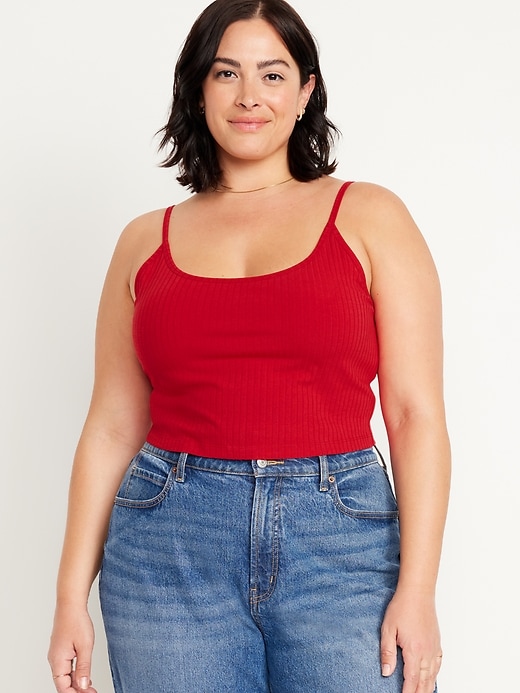 Image number 7 showing, Fitted Ultra-Crop Ribbed Cami