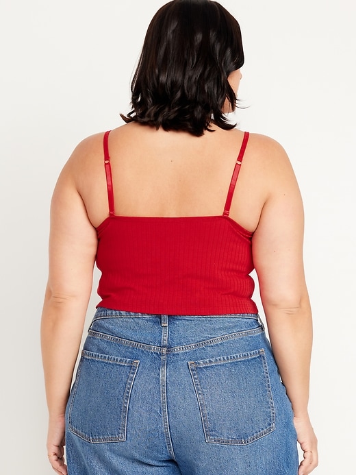 Image number 8 showing, Fitted Ultra-Crop Ribbed Cami