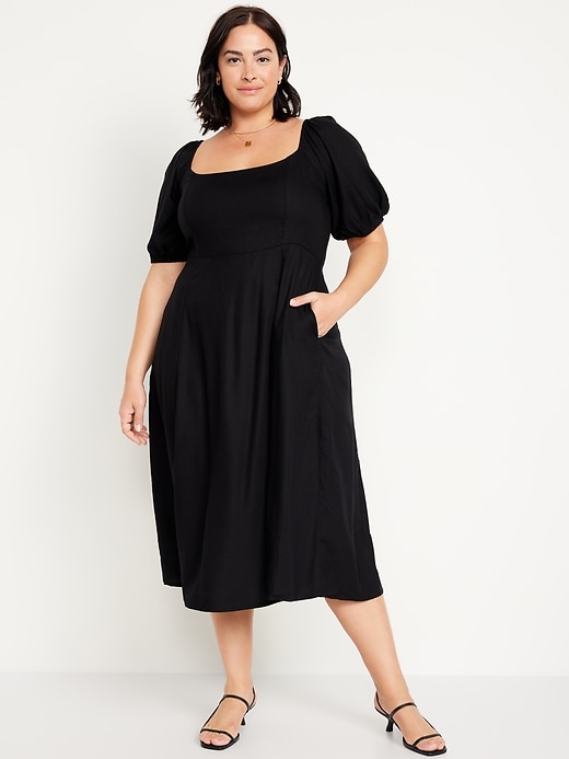 Image number 7 showing, Fit & Flare Crepe Midi Dress