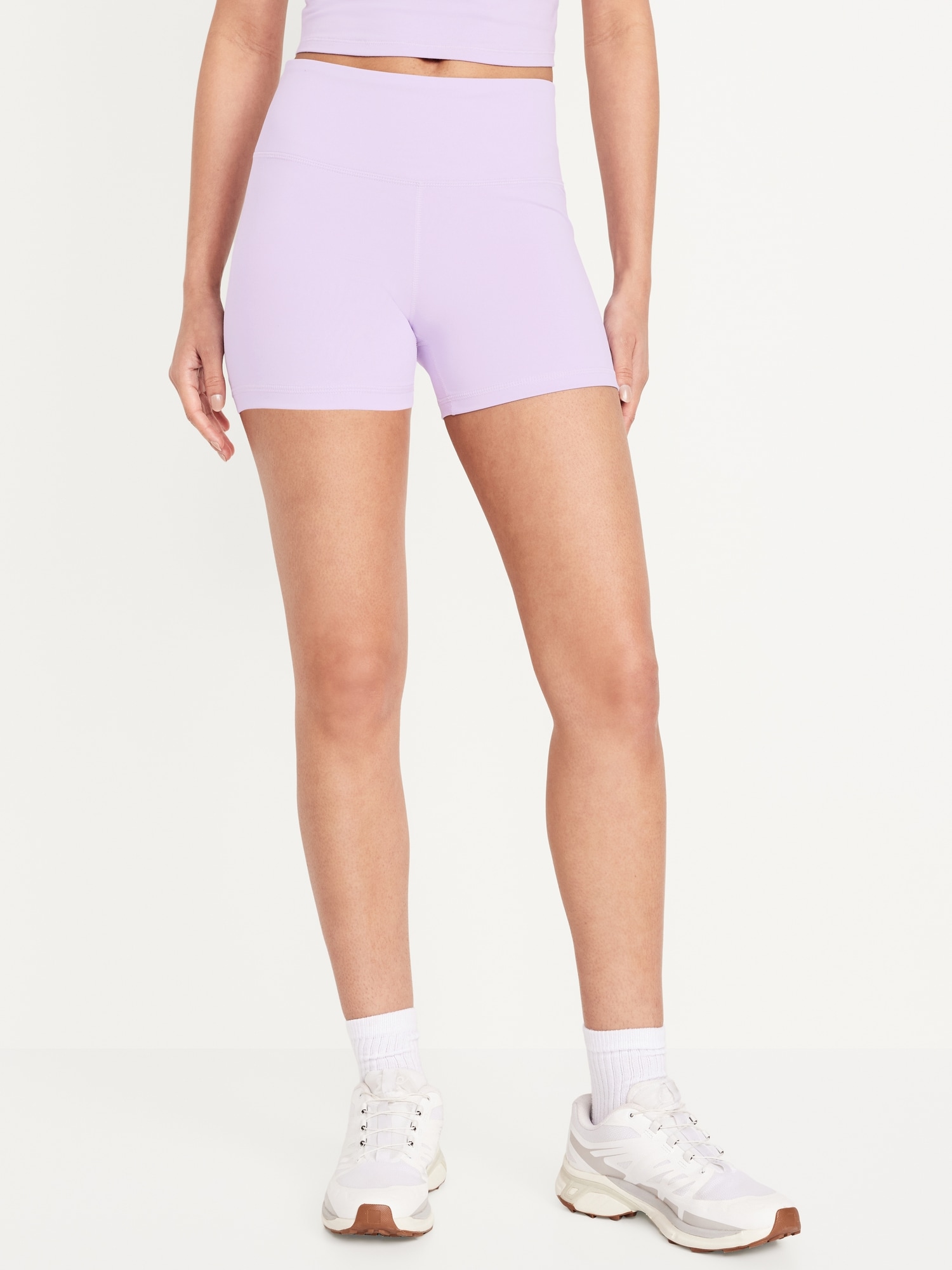 High-Waisted PowerSoft Biker Shorts -- 4-inch inseam