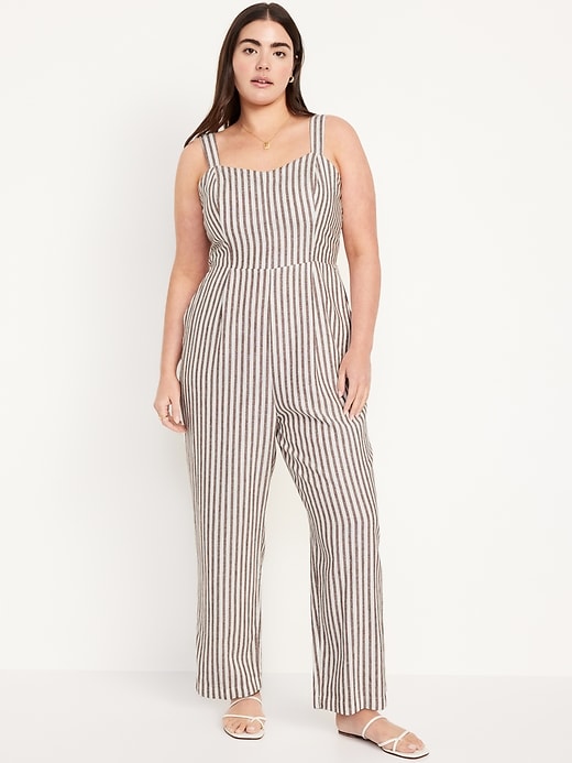 Image number 5 showing, Fit & Flare Linen-Blend Jumpsuit