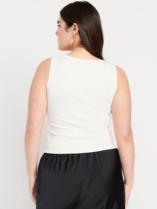 Image number 6 showing, Cinched Rib-Knit Crop Tank Top