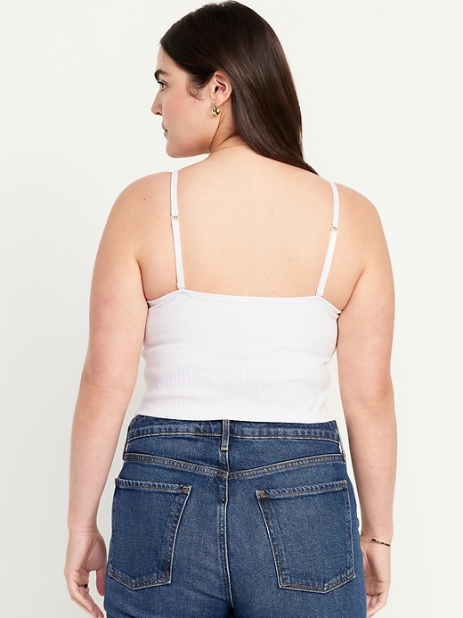 L'image numéro 6 présente Camisole ajustée ultra-courte en tricot côtelé