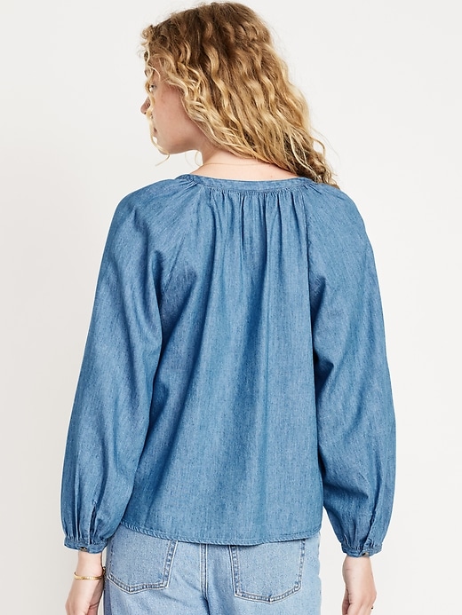 Image number 2 showing, Split-Neck Button-Down Top