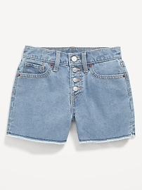 Image number 1 showing, High-Waisted Wow Frayed-Hem Jean Shorts for Girls