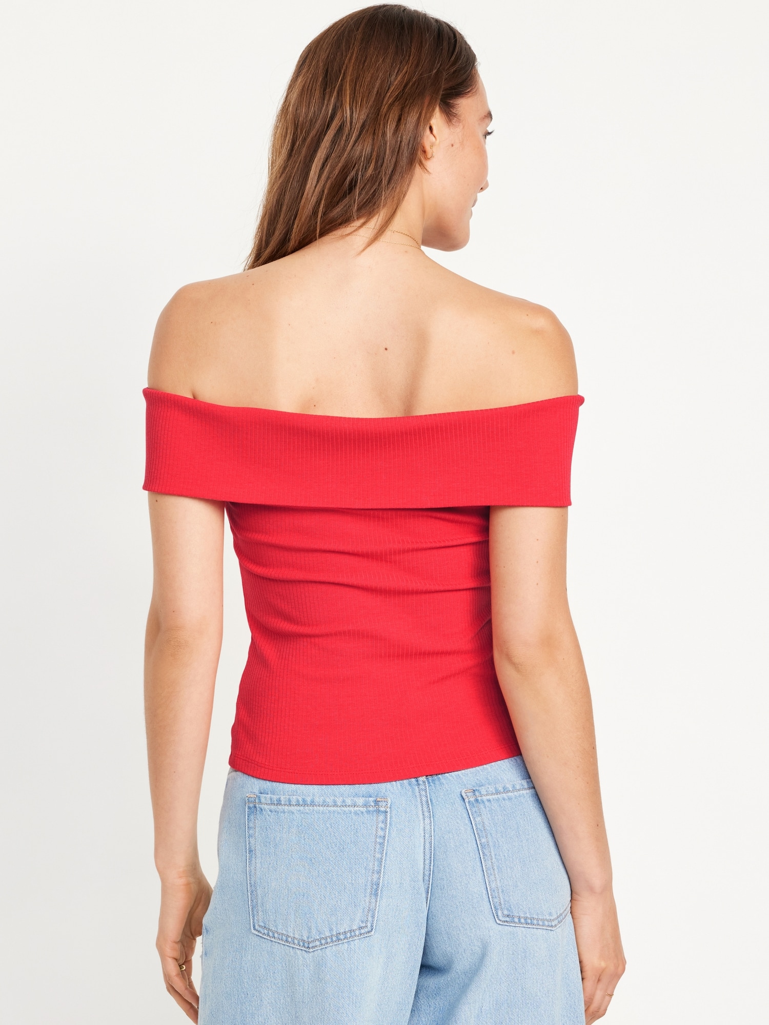 Off-Shoulder Ribbed Top