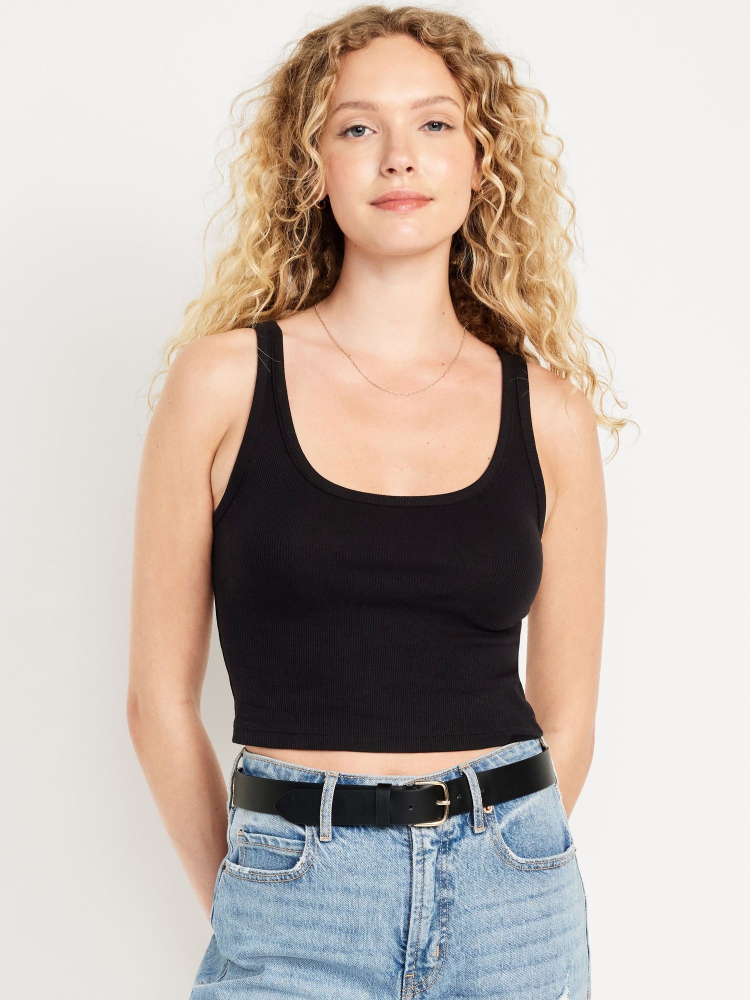 Camisole courte côtelée