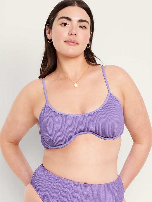 Image number 5 showing, Ribbed Underwire Bikini Swim Top