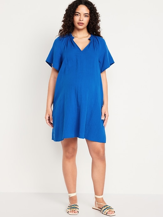 Image number 1 showing, Maternity Short Sleeve Swing Dress