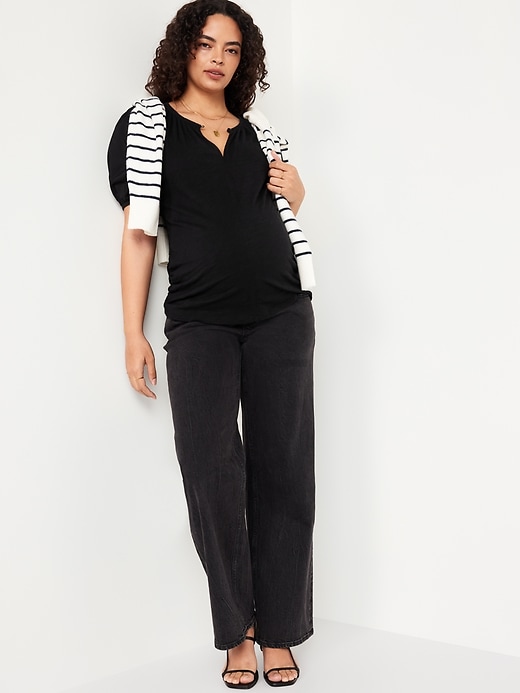 Image number 3 showing, Maternity Puff-Sleeve Top