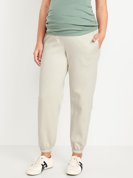 Image number 1 showing, Maternity Rollover-Waist Jogger Sweatpants