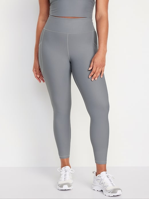 Image number 5 showing, High-Waisted PowerSoft Rib Pocket Leggings