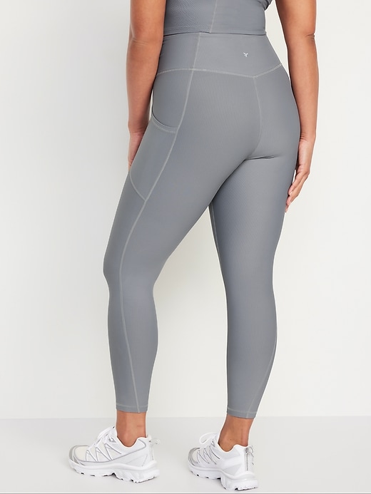 Image number 6 showing, High-Waisted PowerSoft Ribbed Leggings