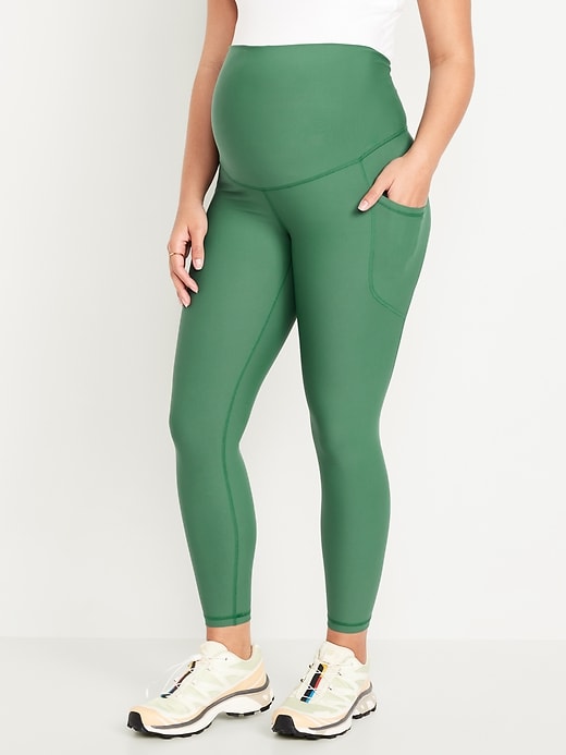 Image number 1 showing, Maternity Full-Panel PowerSoft 7/8 Leggings