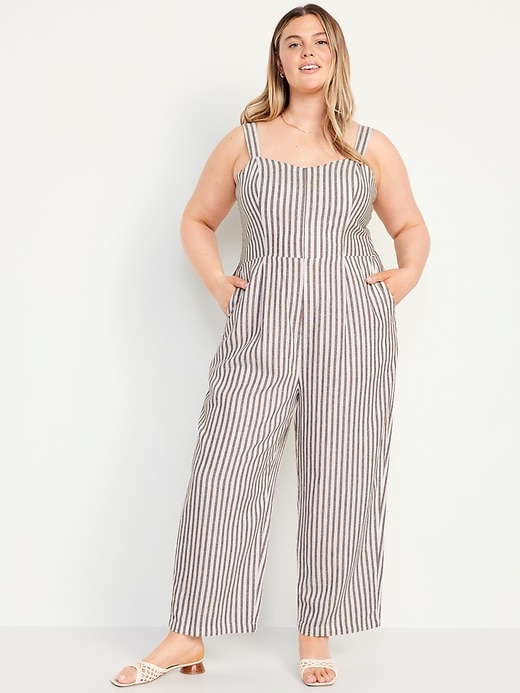 Image number 7 showing, Fit & Flare Linen-Blend Jumpsuit