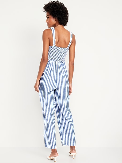 Image number 2 showing, Fit & Flare Linen-Blend Jumpsuit