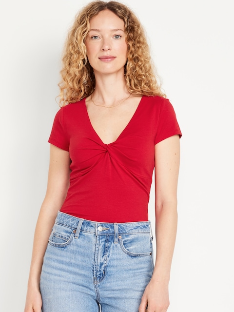Fitted Twist-Front Top