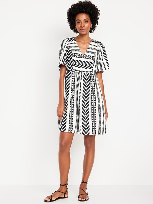 Image number 1 showing, Jacquard Mini Swing Dress