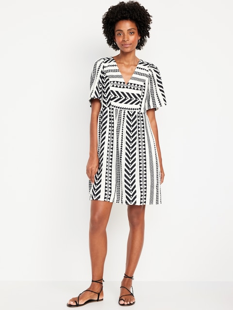Jacquard Mini Swing Dress