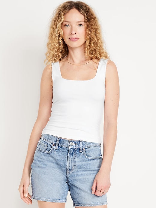 Image number 1 showing, Double-Layer Crop Tank Top