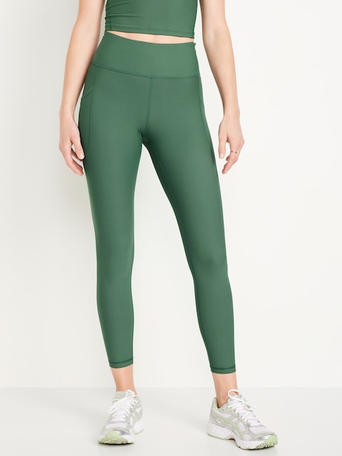 High-Waisted PowerSoft 7/8 Pocket Leggings - Green Essence