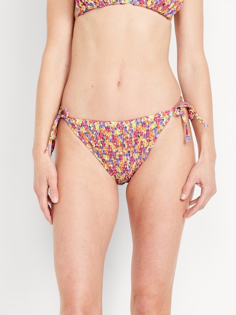 Mid-Rise String Bikini Swim Bottoms