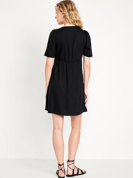 Image number 2 showing, Button-Down Crepe Mini Dress