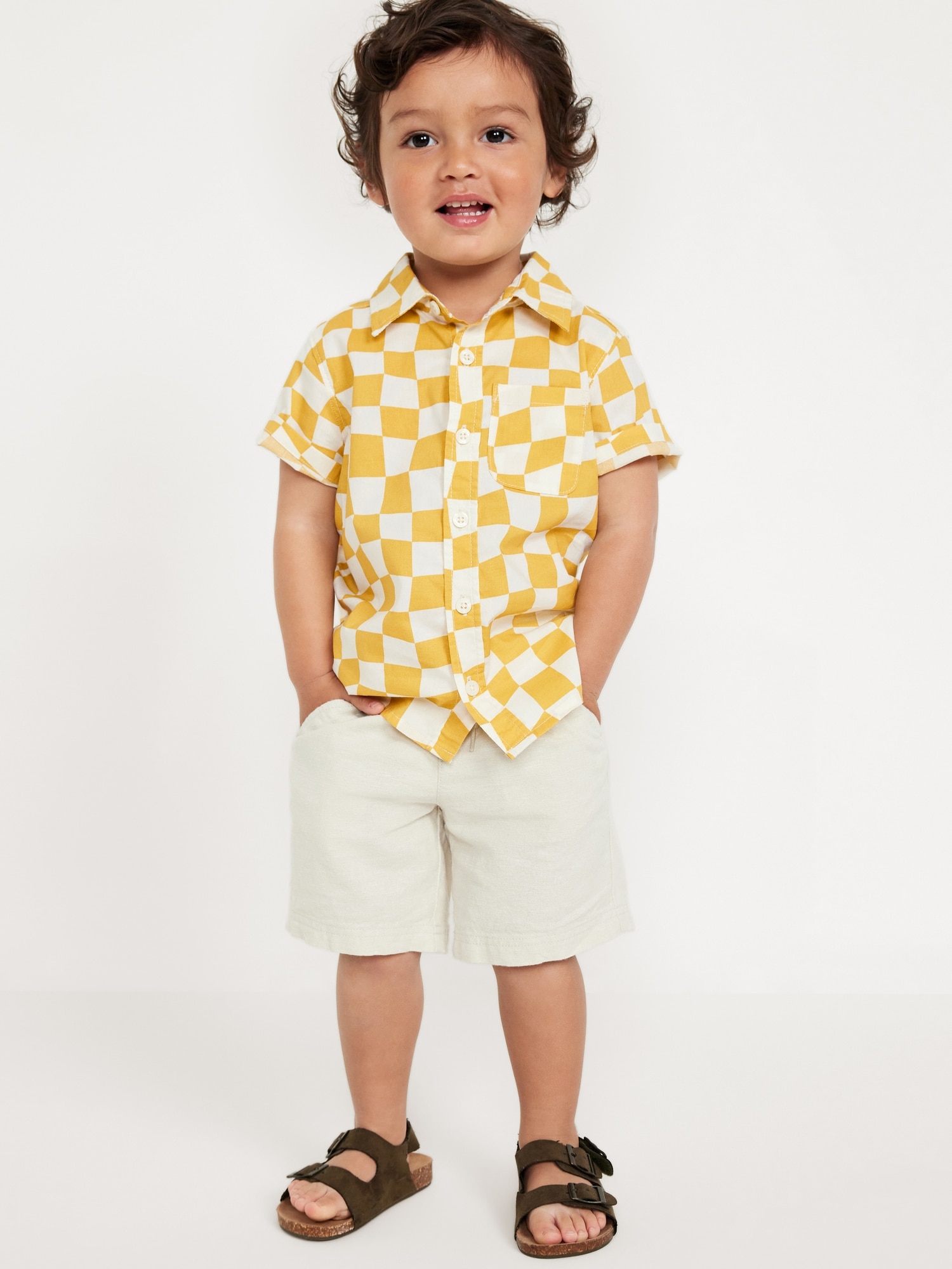 Printed Short-Sleeve Poplin Shirt for Toddler Boys