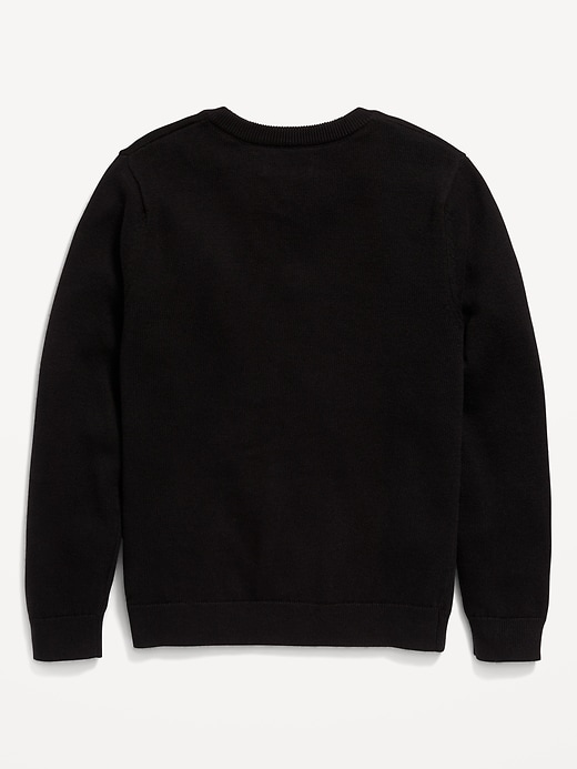Image number 3 showing, School Uniform Solid V-Neck Sweater for Boys