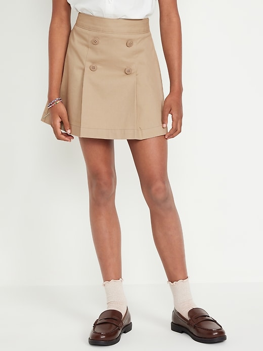 Voir une image plus grande du produit 1 de 7. Jupe-short à plis d’uniforme scolaire pour fille