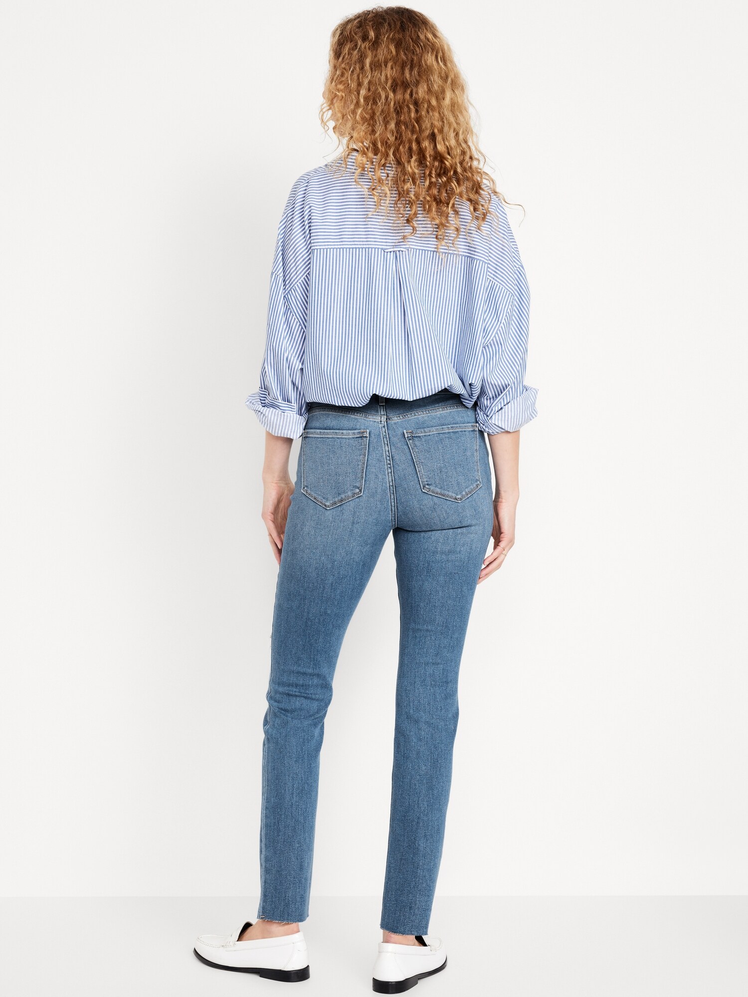 High-Waisted Wow Straight Ankle Jeans