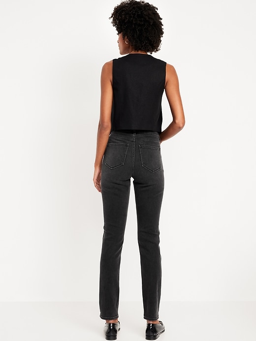 L'image numéro 3 présente Jean Wow droit à taille haute longueur cheville