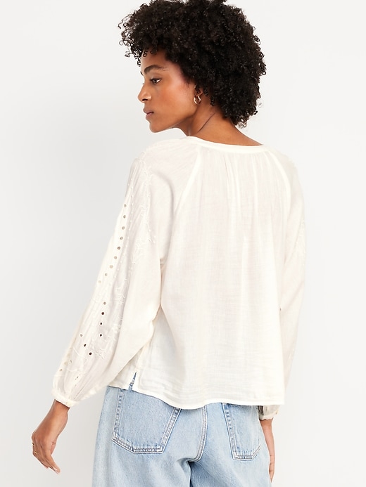 Image number 2 showing, Split-Neck Button-Down Top