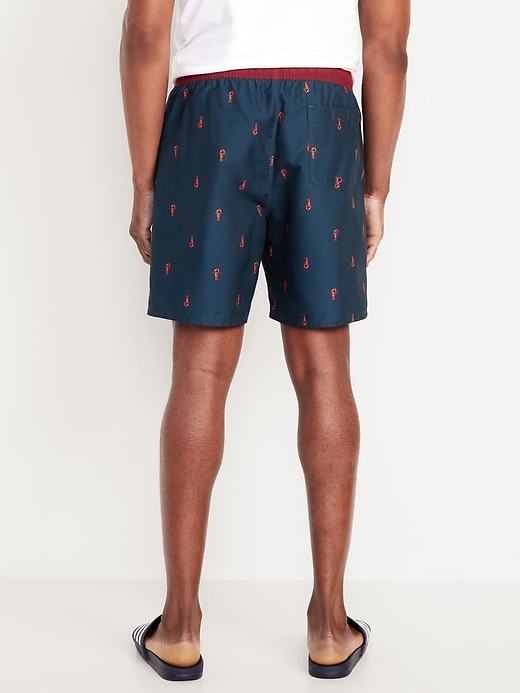 View large product image 2 of 3. Printed Swim Trunks -- 7-inch inseam