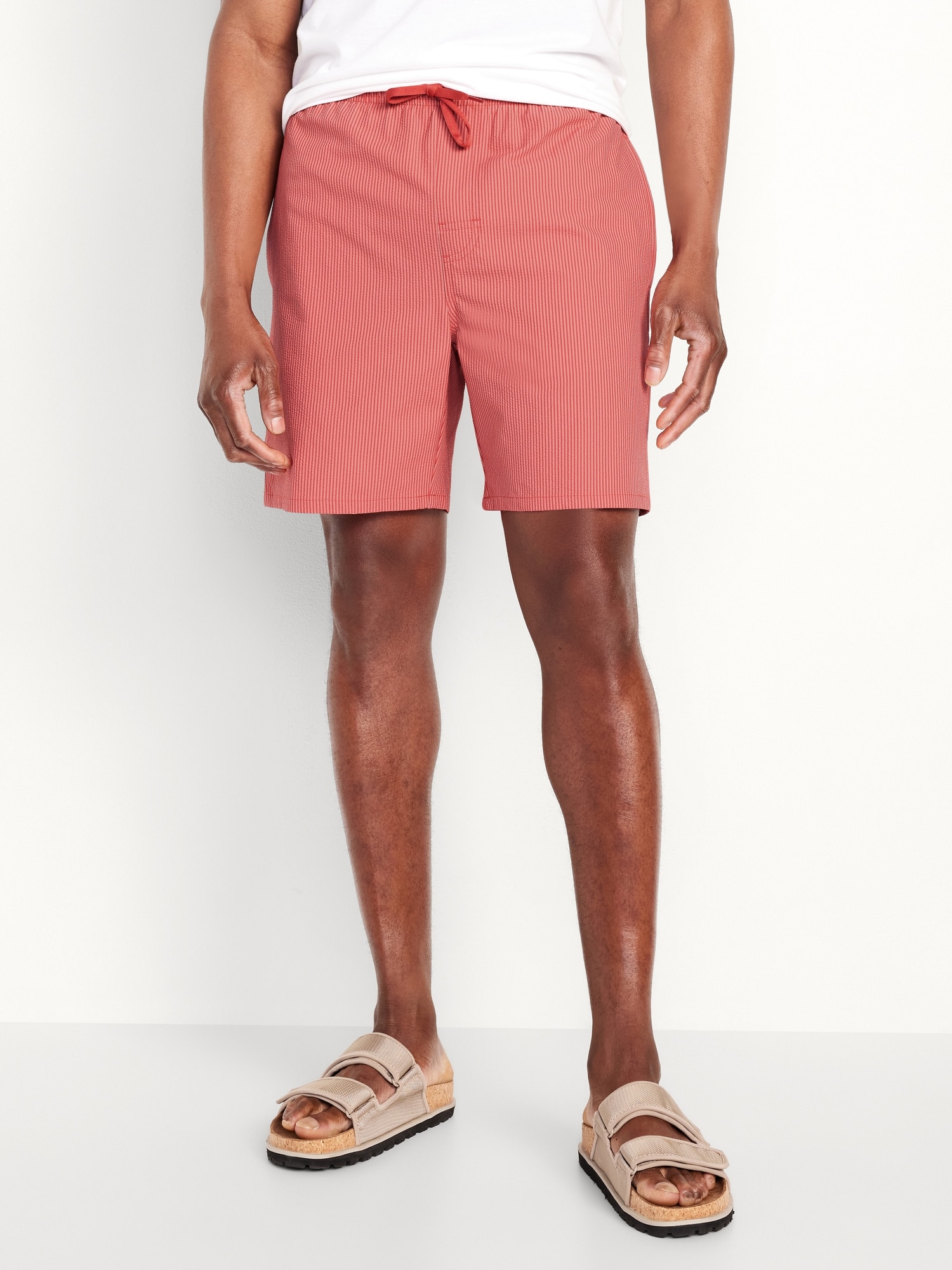 Seersucker Swim Trunks -- 7-inch inseam