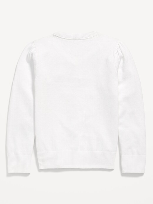 Image number 3 showing, School Uniform Button-Up Cardigan for Girls