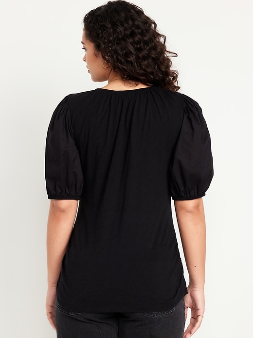 Image number 2 showing, Maternity Puff-Sleeve Top