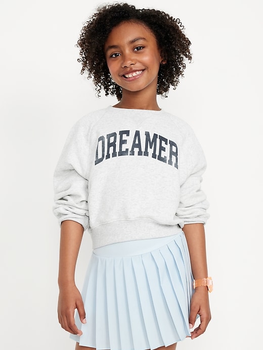 View large product image 1 of 4. Raglan-Sleeve Crew-Neck Sweatshirt for Girls