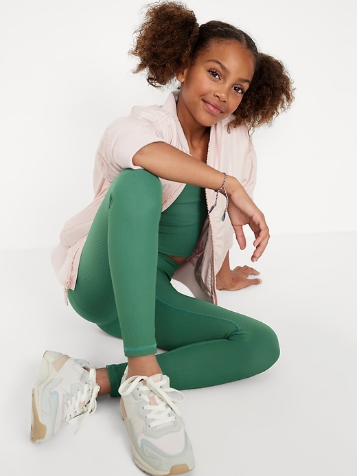Image number 3 showing, High-Waisted PowerSoft 7/8-Length Performance Leggings for Girls