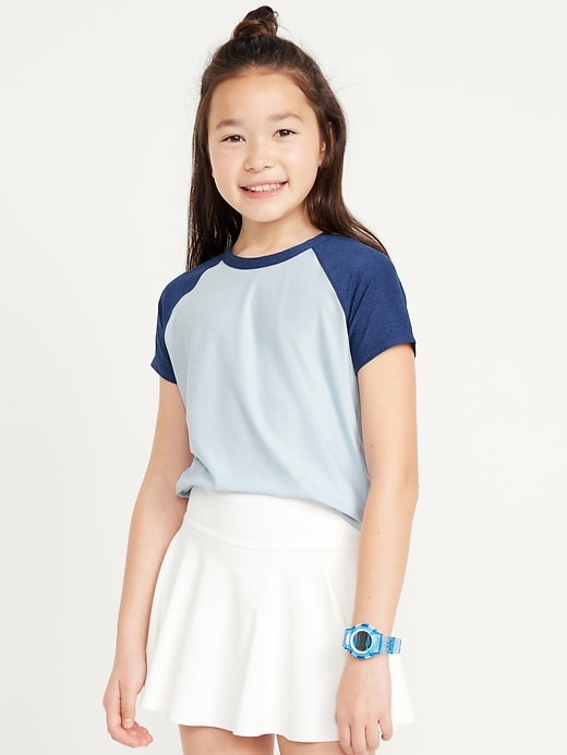 View large product image 1 of 4. CloudMotion Raglan-Sleeve T-Shirt for Girls