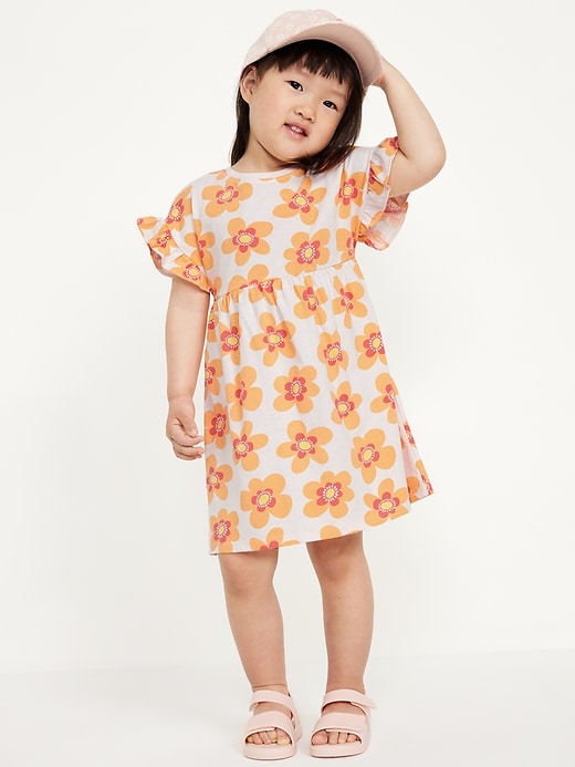 Voir une image plus grande du produit 1 de 2. Robe ajustée et évasée à motif pour Toute-petite fille